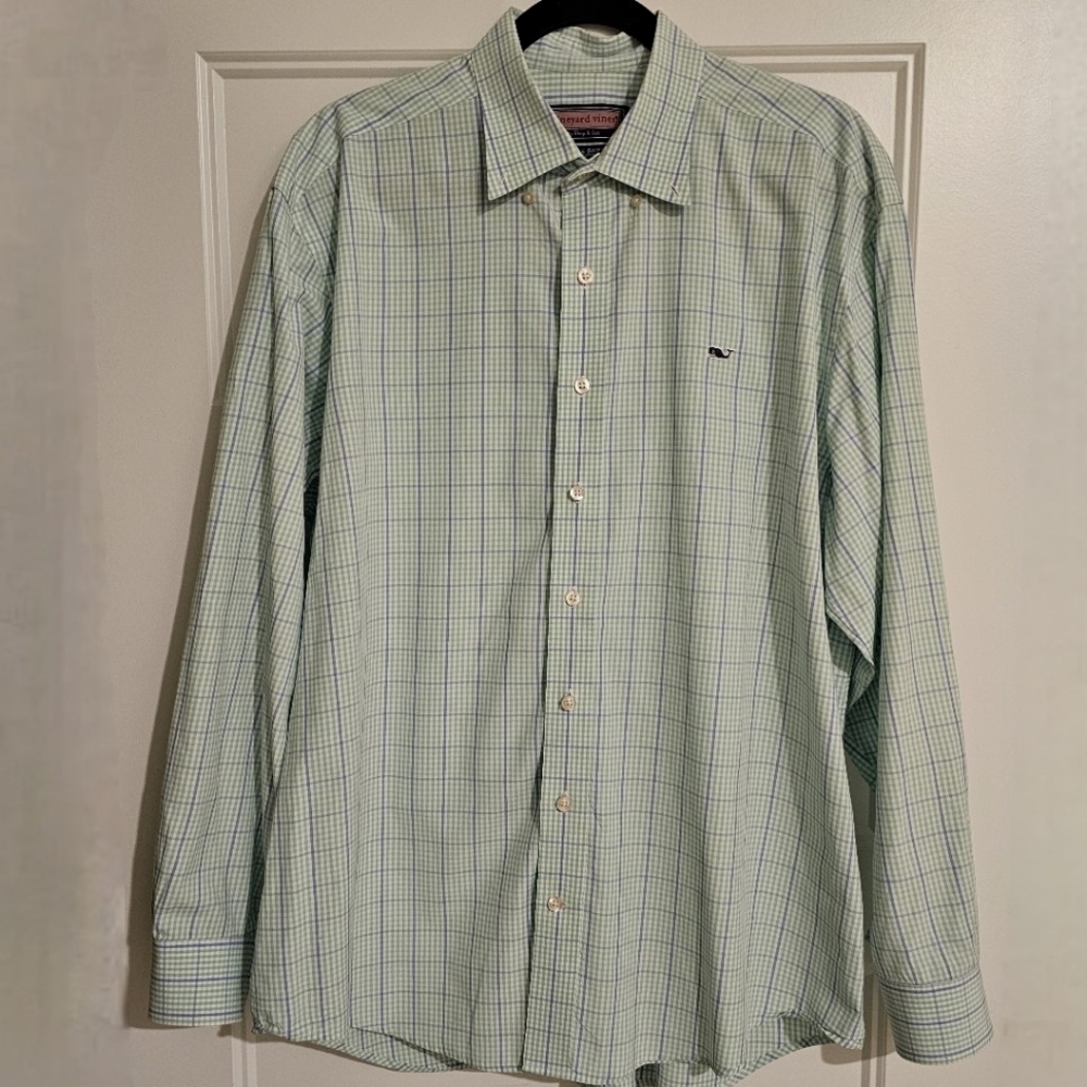 Vineyard Vines Men's Button Down Checkered Oxford Shirt sz large